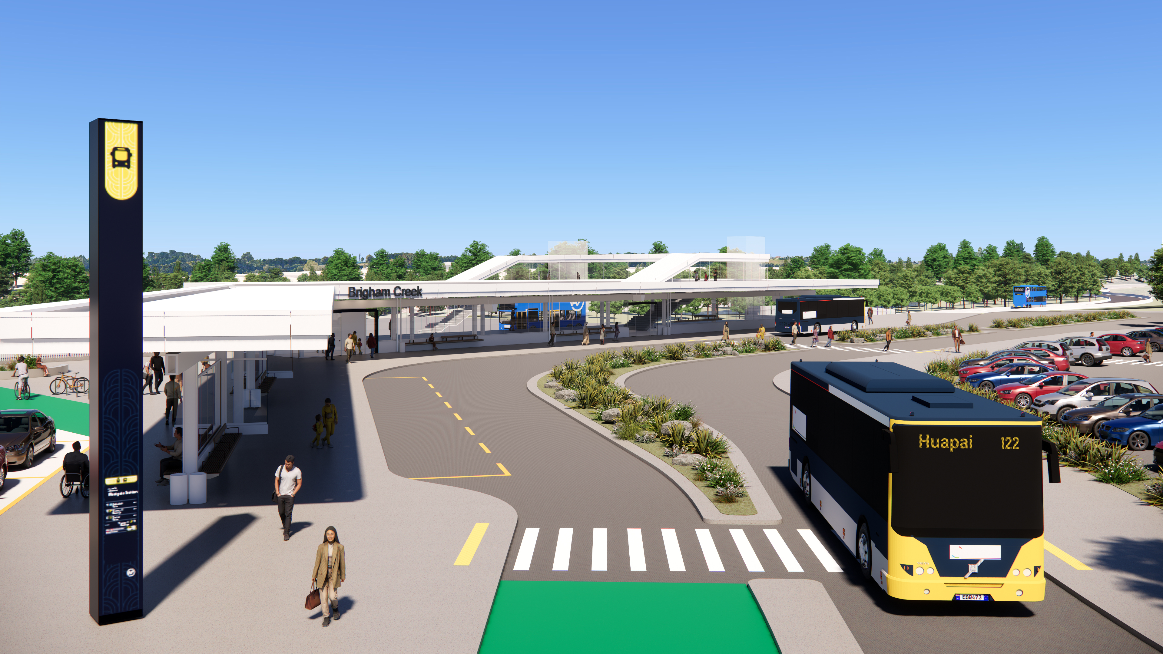 NW Busway Brigham Creek Station indicative design render Nov25